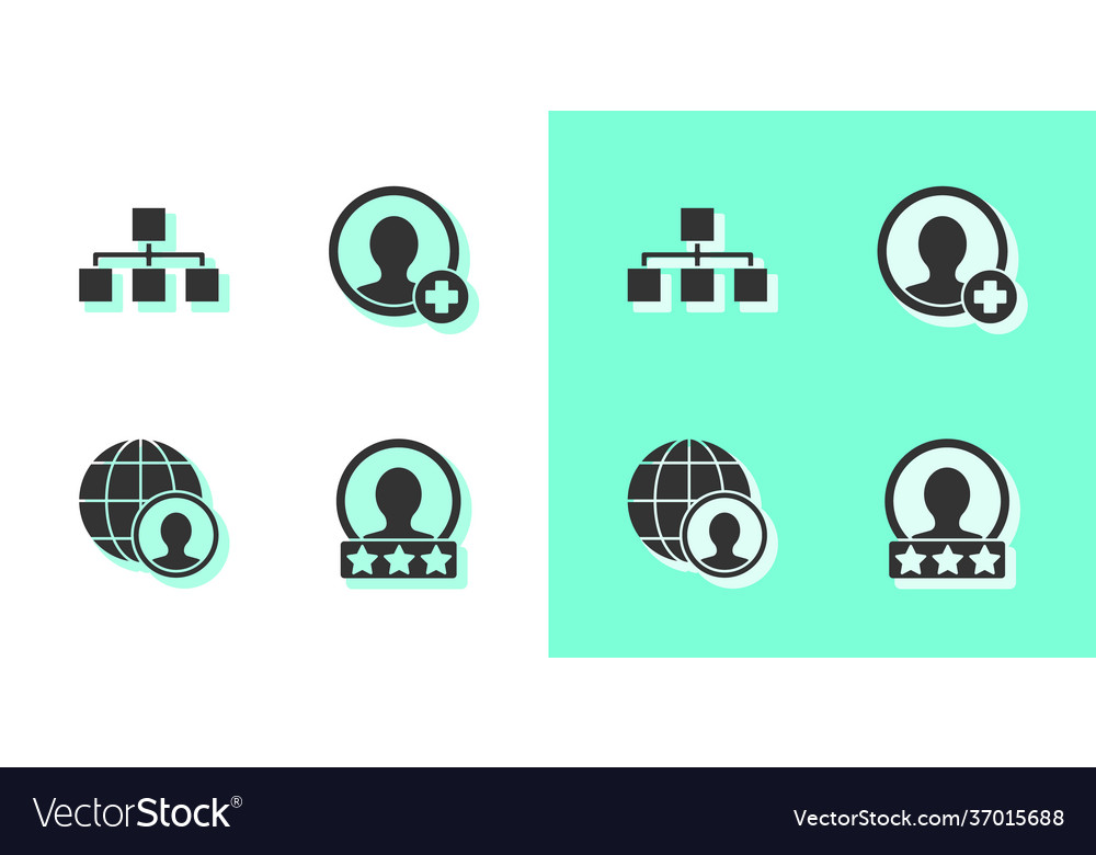 Set create account screen hierarchy organogram vector image Set create account screen hierarchy organogram