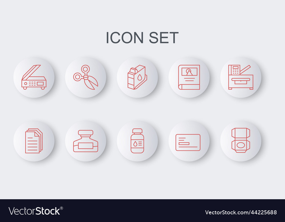 Set line carton cardboard box file document