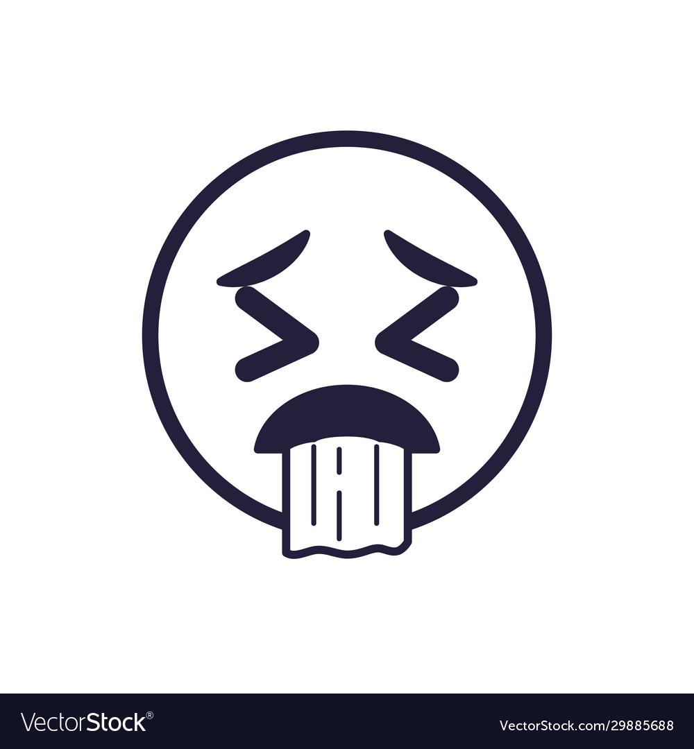 Sick emoji face flat style icon design