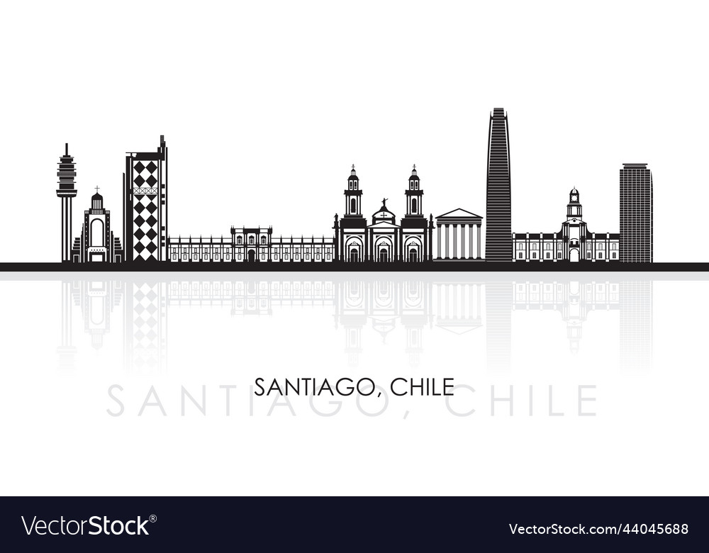 Skyline panorama of city santiago chile vector image Skyline panorama of city santiago chile