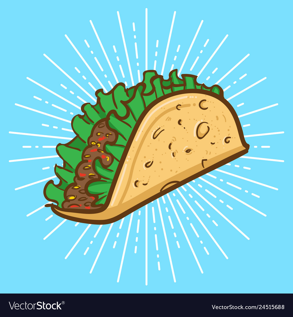 Taco cartoon Royalty Free Vector Image - VectorStock Taco cartoon Royalty Free Vector Image - VectorStock