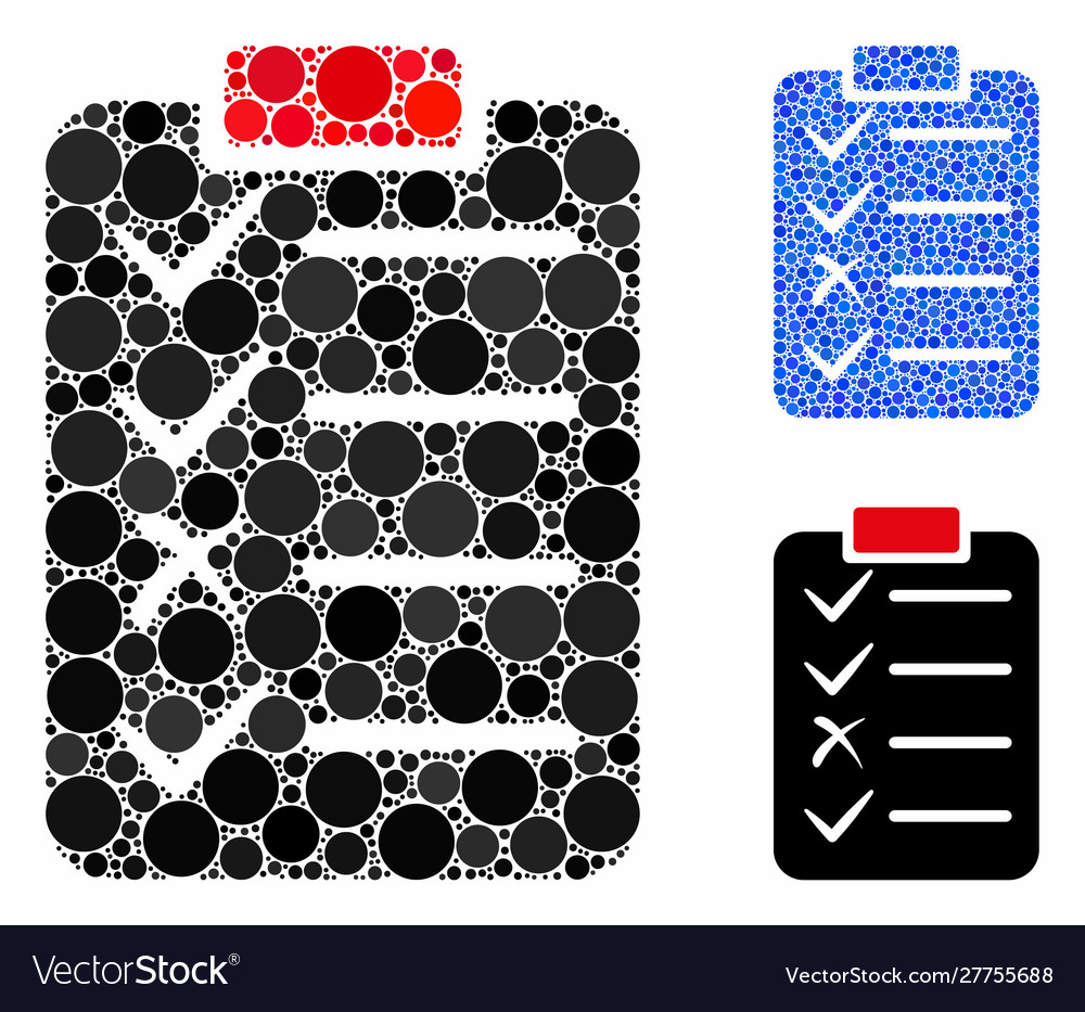 Task list mosaic icon round dots vector image Task list mosaic icon round dots