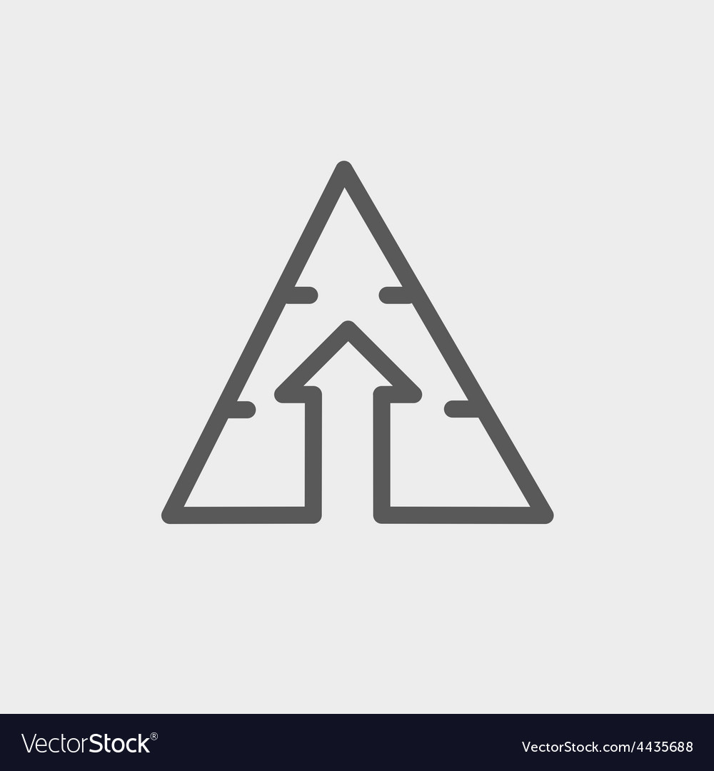 Triangle arrow up thin line icon