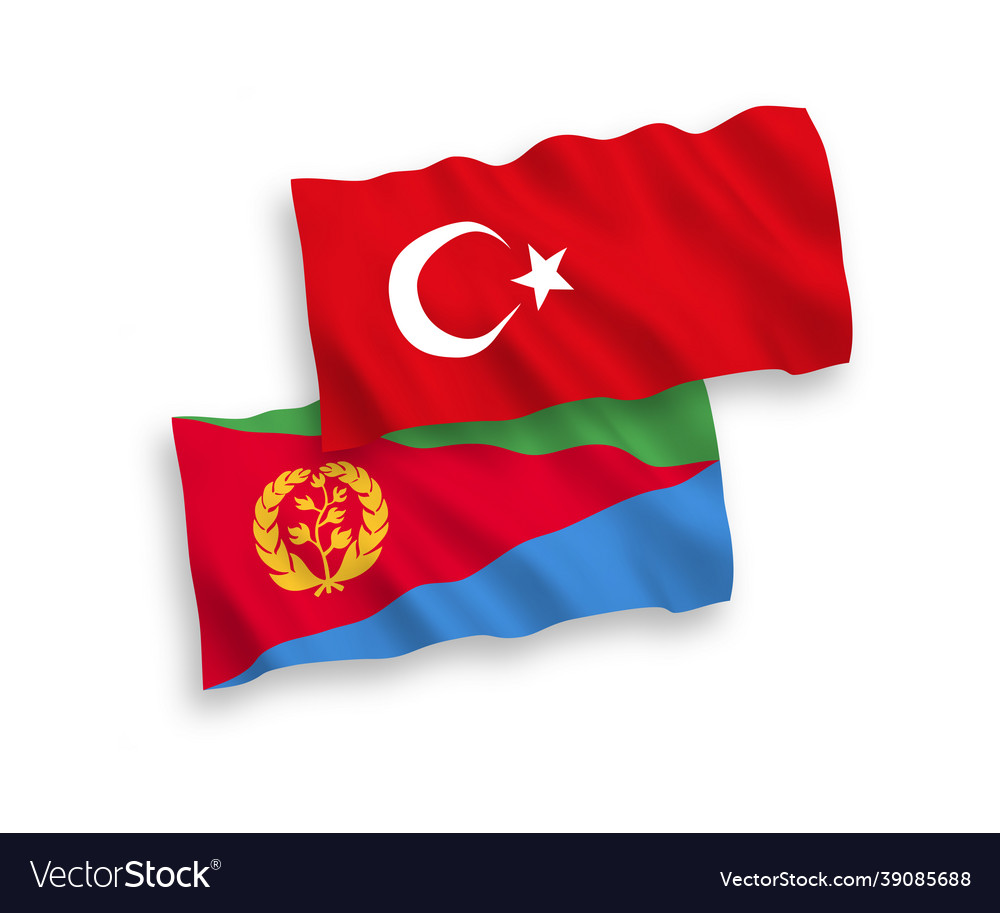 Turkey and Eritrea Flags - White Background