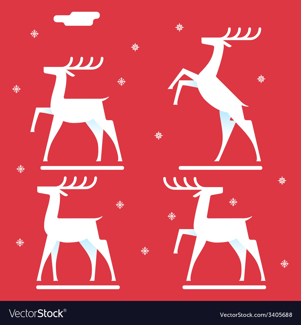 White deer silhouette logo icon new year symbol