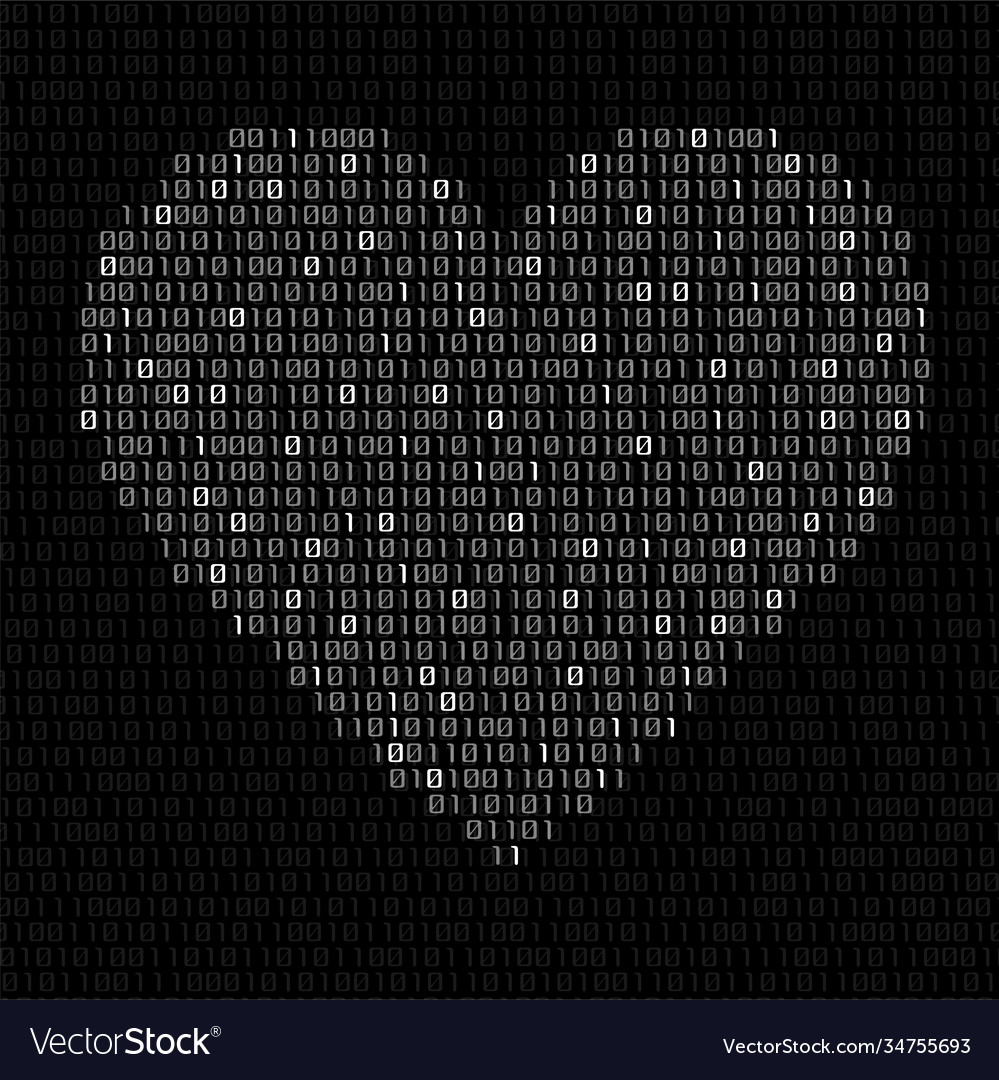 Abstract heart binary code digital love vector image Abstract heart binary code digital love