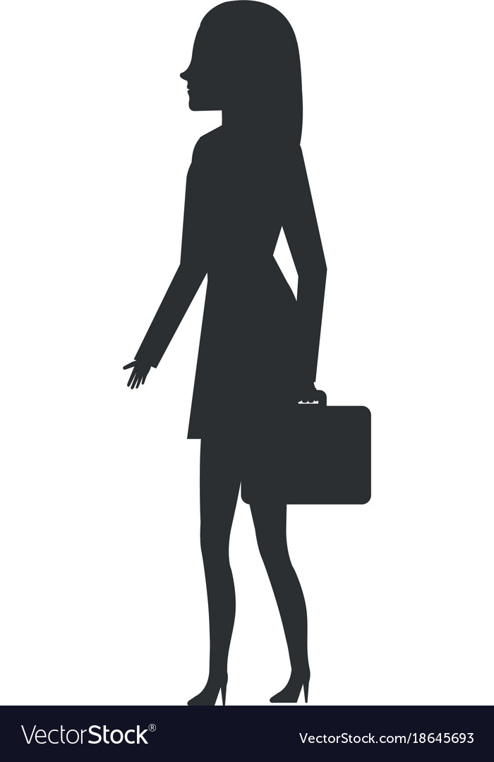 Businesswoman with portfolio avatar character Vector Image