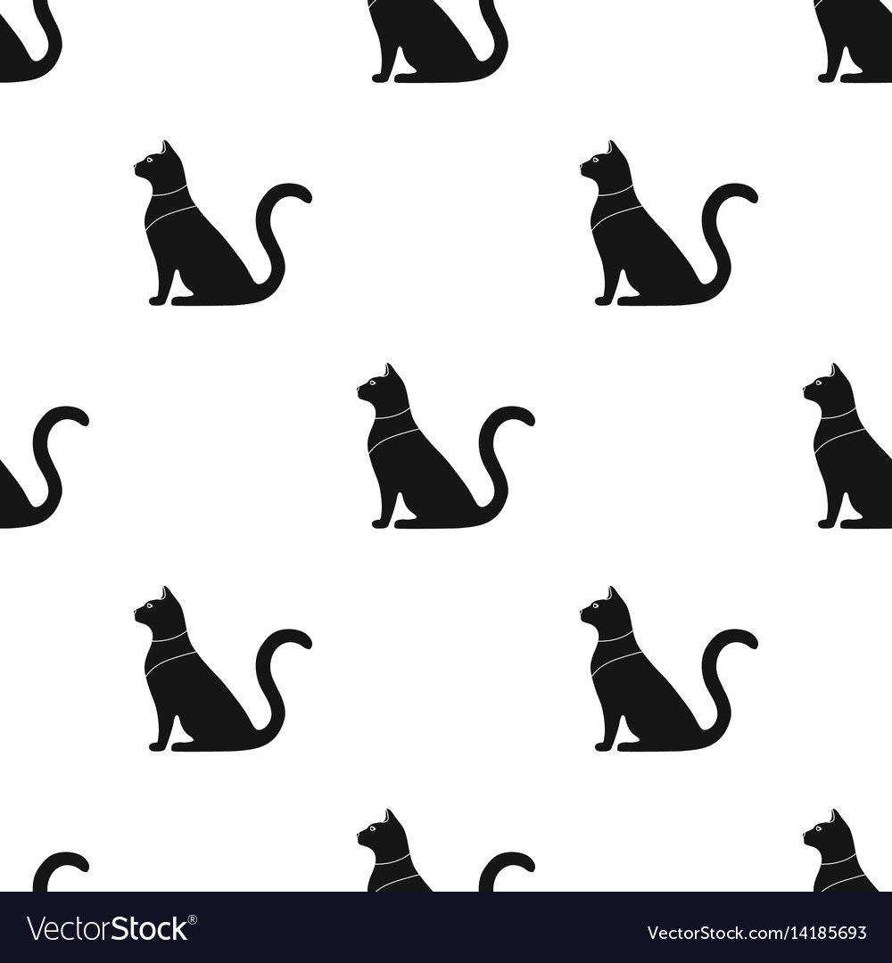 Cat goddess bastet icon in black style isolated