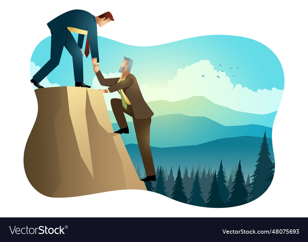 Climbing To The Top Of The Rock Royalty Free Vector Image