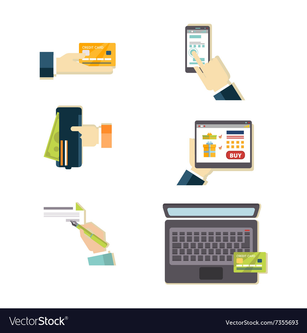 E-commerce set Royalty Free Vector Image - VectorStock