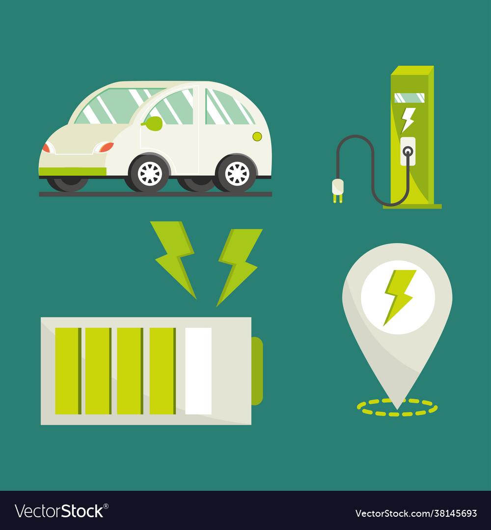 Electric car icons