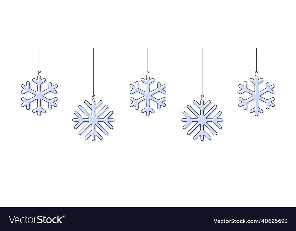 Elegant Single Line Snowflake Pattern