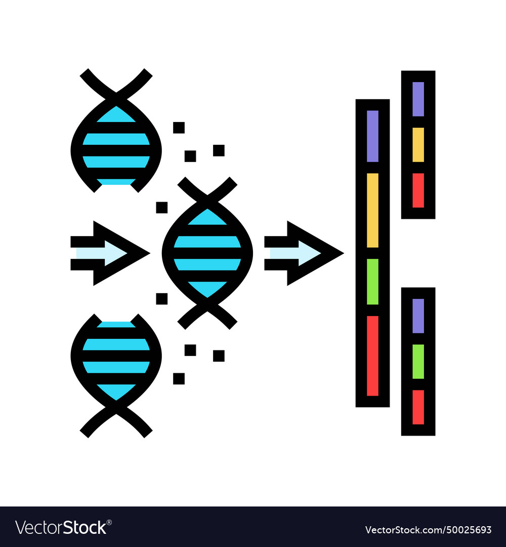 Gene Splicing Cryptogenetics Color Icon Royalty Free Vector