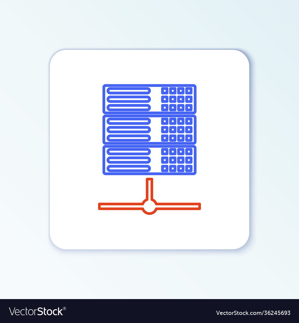 Line server data web hosting icon isolated