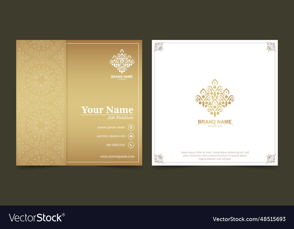 Luxury Ornamental Logos And Business Cards Vector Image