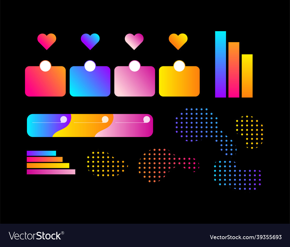 Neon gradient chart infographic element Vector Image Neon gradient chart infographic element