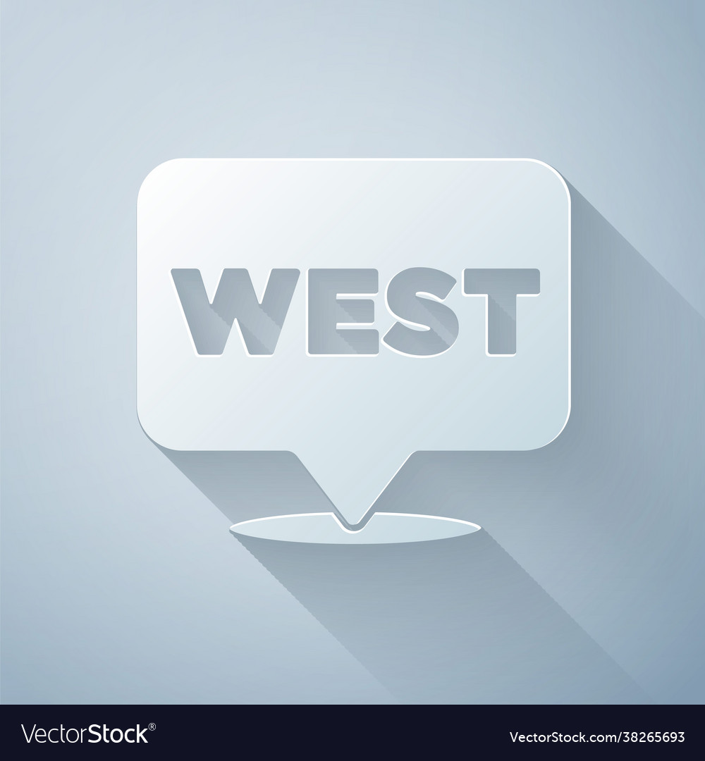 Paper cut pointer to wild west icon isolated vector image Paper cut pointer to wild west icon isolated
