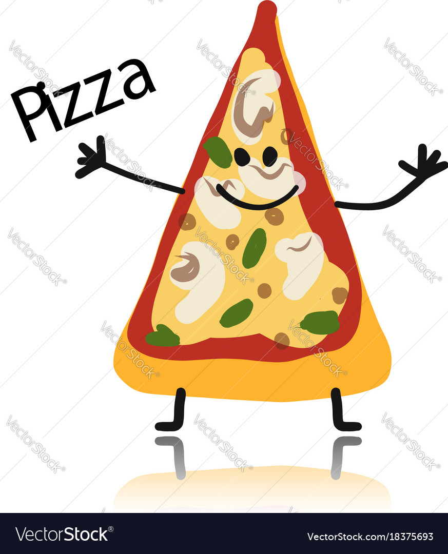 Pizza slice character sketch for your design