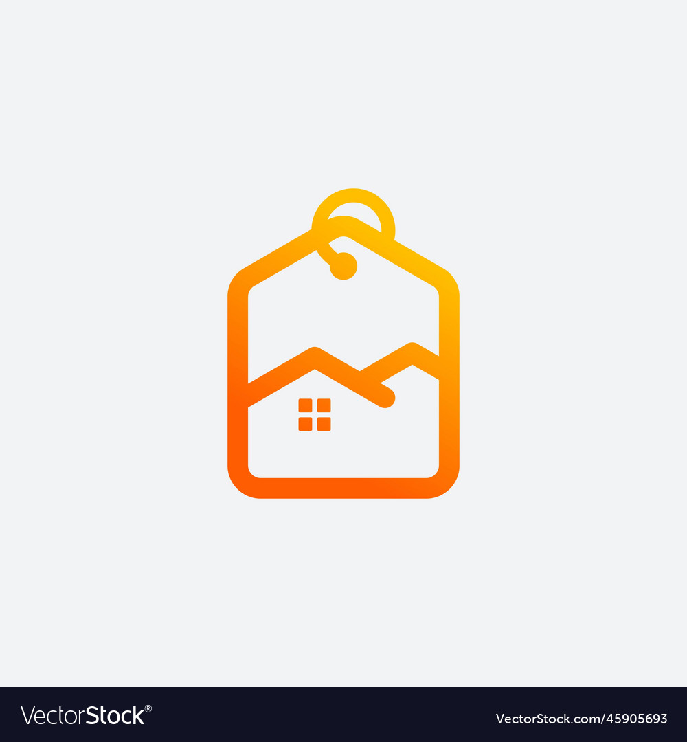 Price tag house logo design