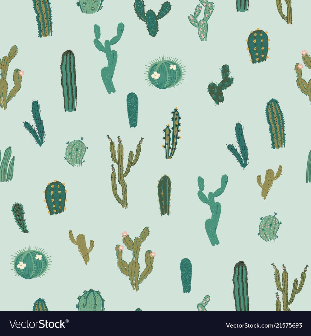 Free Vector, Pattern of several cactus