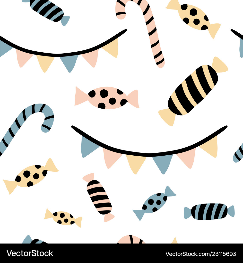 Seamless pattern with colorful candy Royalty Free Vector
