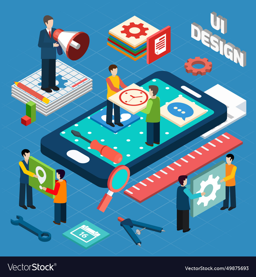 User interface design concept symbols layout vector image User interface design concept symbols layout