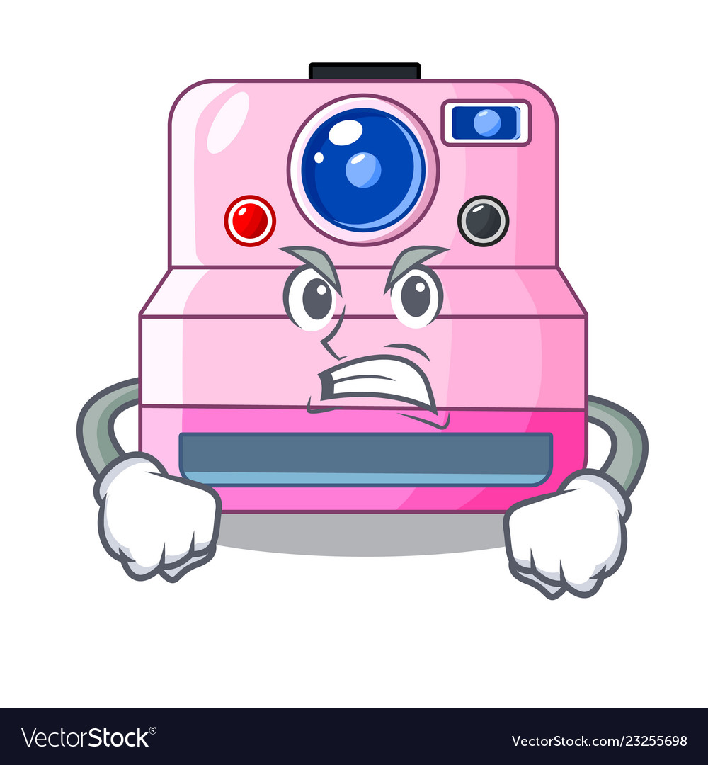 Angry instant camera in a shape character