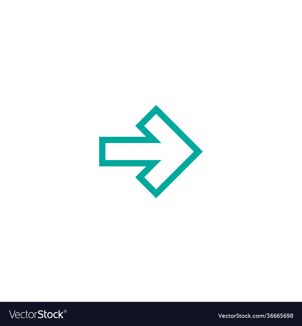 Blue line right squared arrow enter or log vector image Blue line right squared arrow enter or log