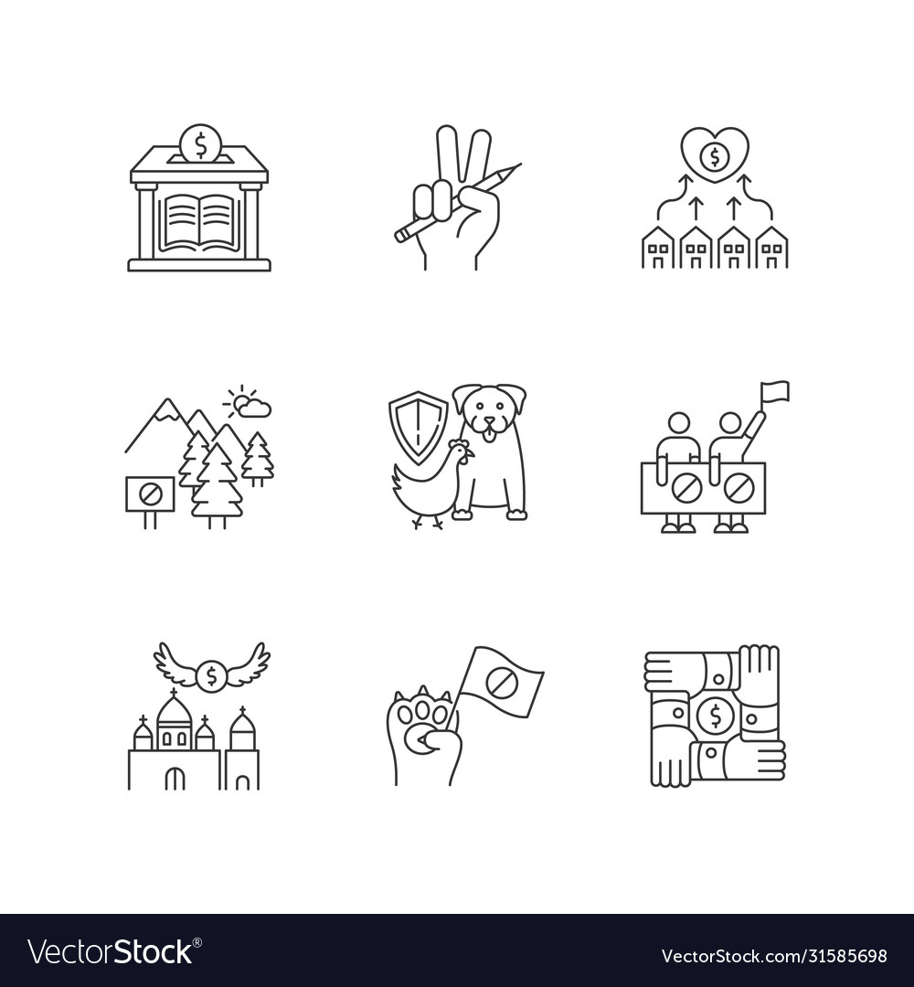 Community support pixel perfect linear icons set