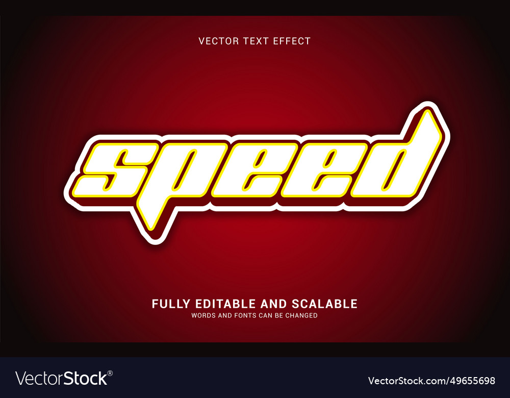 Editable text effect speed style