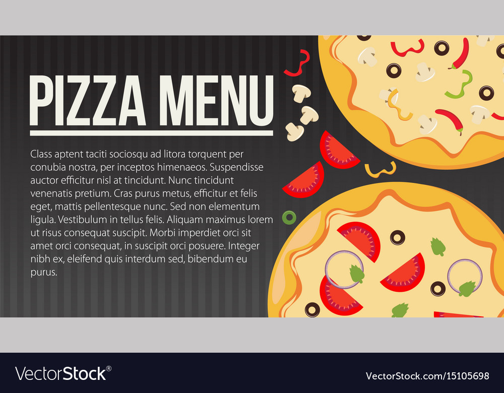 Flat style pizza card menu Royalty Free Vector Image