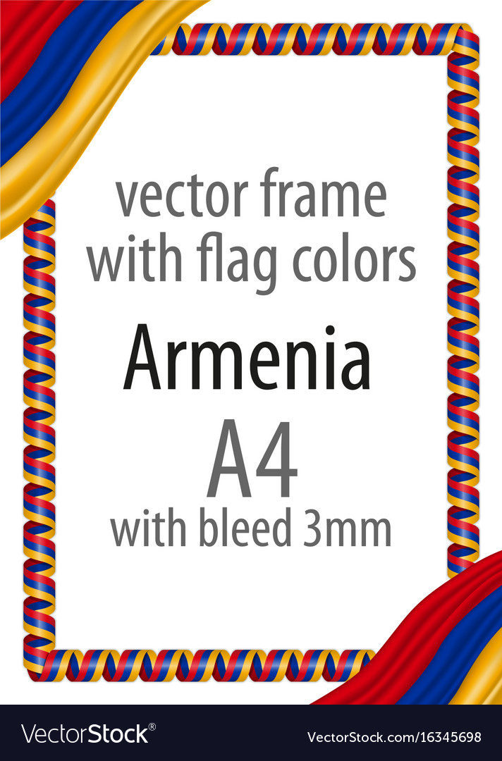 Frame and border of ribbon with the colors
