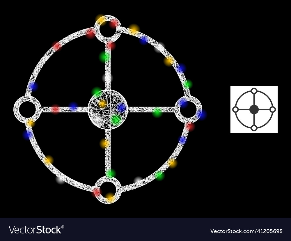 Hatched web mesh circle grid node icon Vector Image Hatched web mesh circle grid node icon