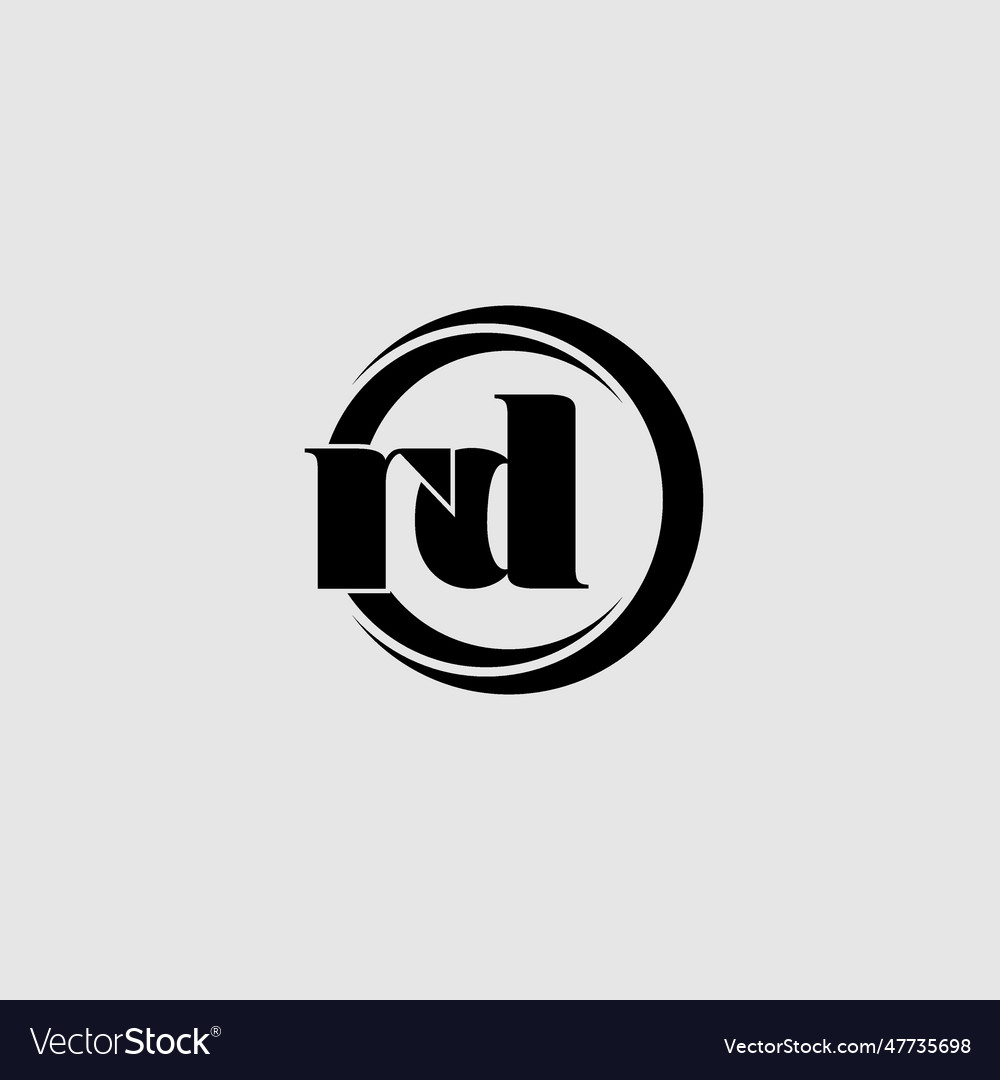Letters rd simple circle linked line logo