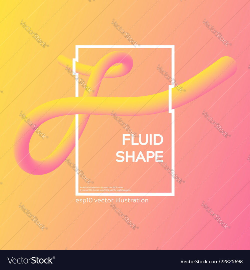 Liquid dynamic fluid line shape vector image Liquid dynamic fluid line shape