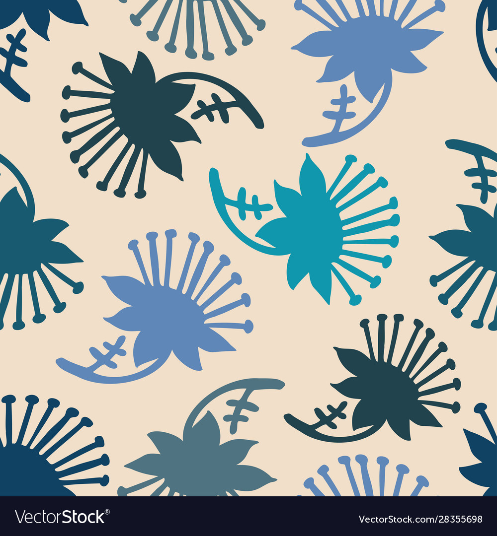 Modern seamless botanical colourful pattern vector image Modern seamless botanical colourful pattern