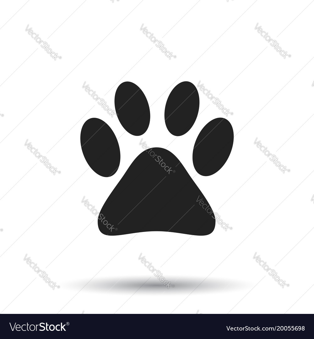 Paw print icon isolated on white background dog