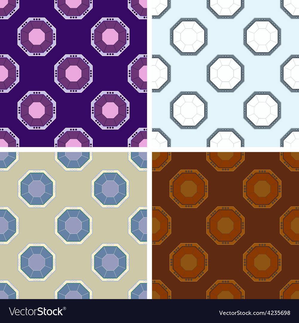 Seamless octagon pattern set
