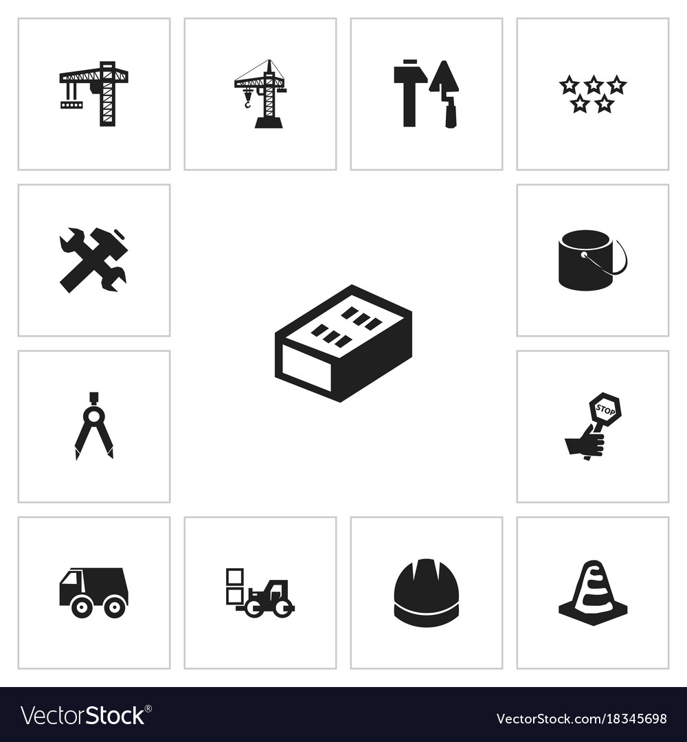 Set of 13 editable structure icons includes