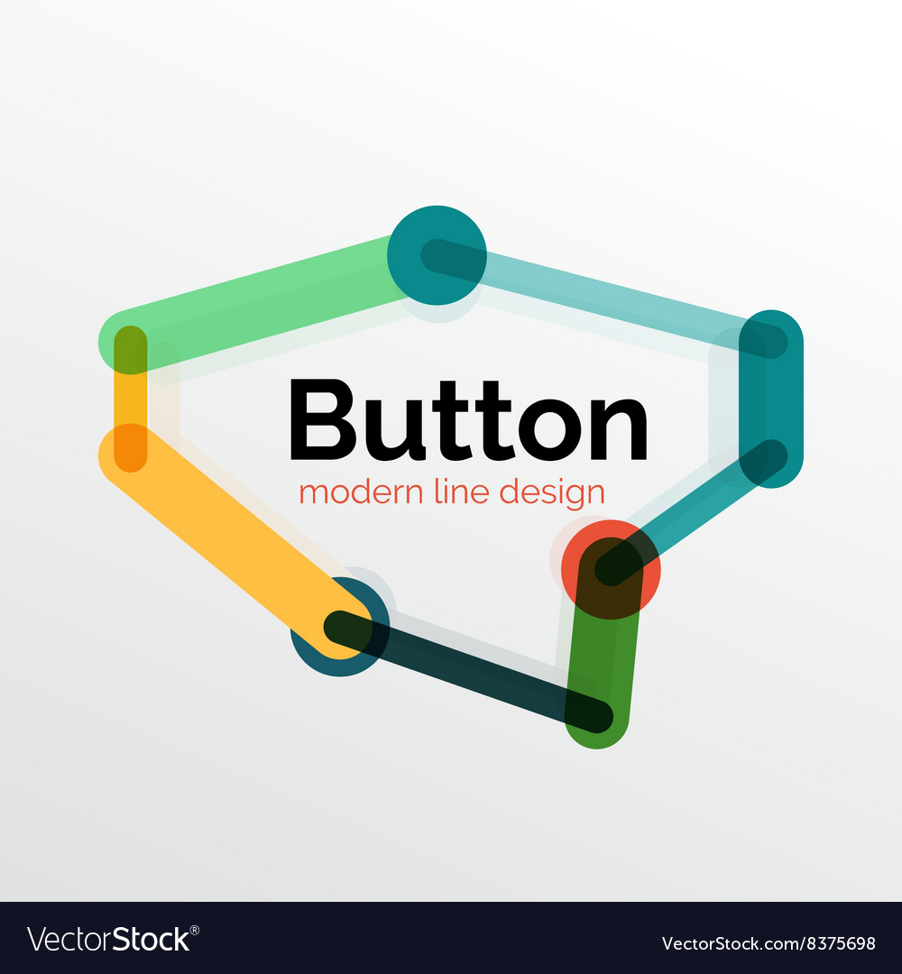 Thin line design geometric button flat