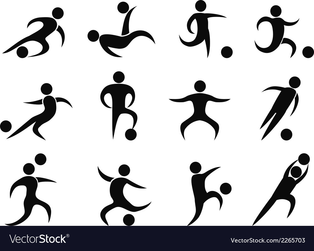 Abstract soccer players icons Royalty Free Vector Image