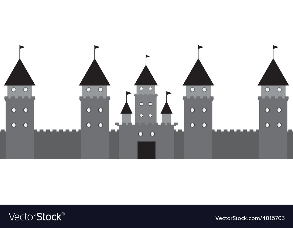 Black castle on white background