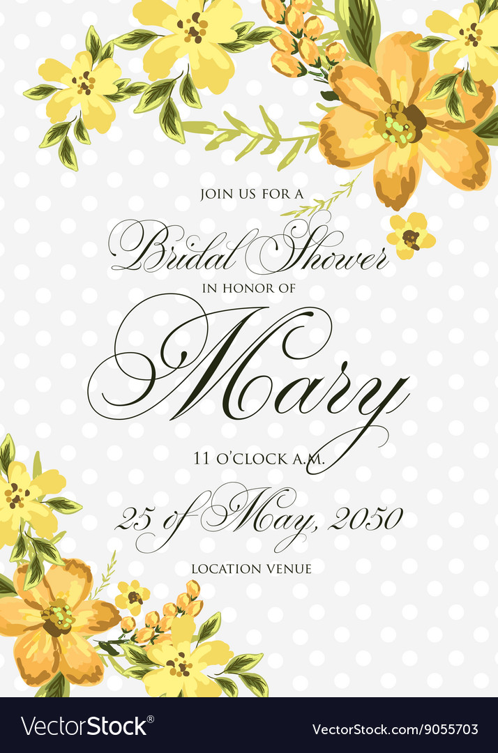 Bridal shower invitation with hibiskus flowers