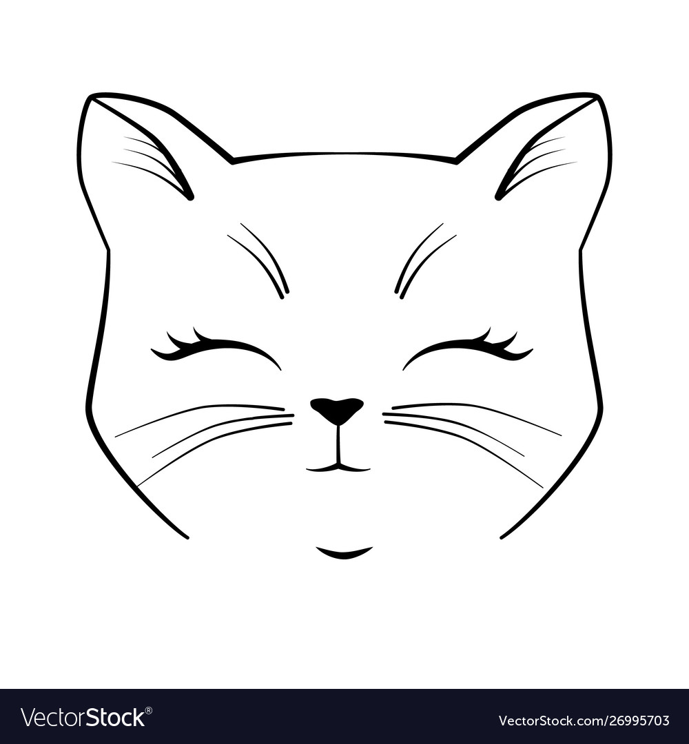 cute cat face drawing