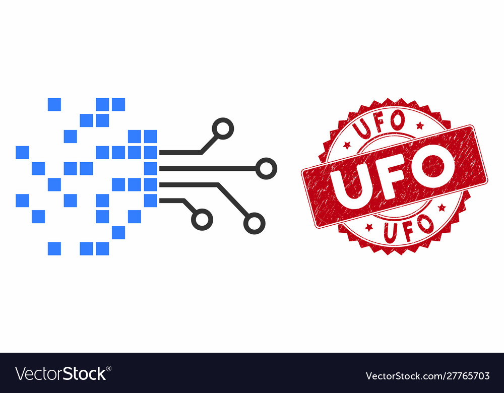 Digital circuit transformation icon with scratched Vector Image Digital circuit transformation icon with scratched