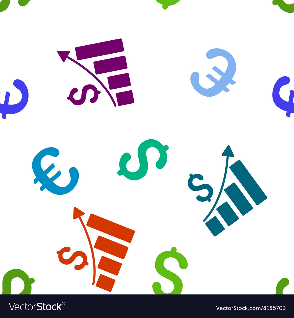 Financial bar chart seamless flat pattern Vector Image