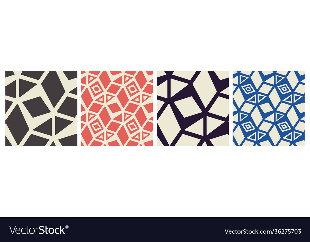 Geometry seamless pattern set triangle square