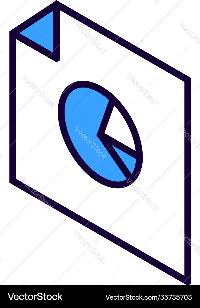 Graph pie chart isometric icon Royalty Free Vector Image