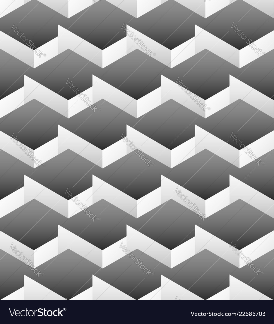Grayscale repeatable pattern made of isometric vector image Grayscale repeatable pattern made of isometric