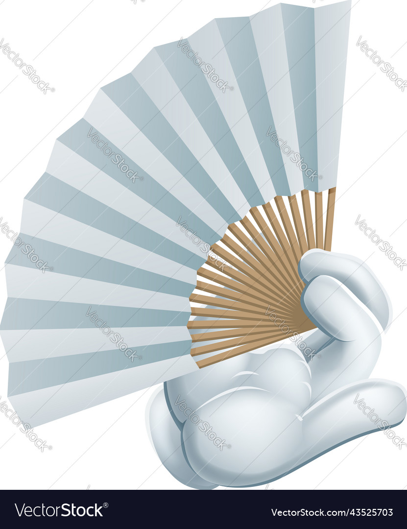 Hand holding paper fan Royalty Free Vector Image